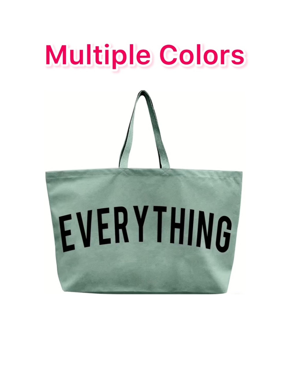 Everything Canvas Tote Bag in Sage Green